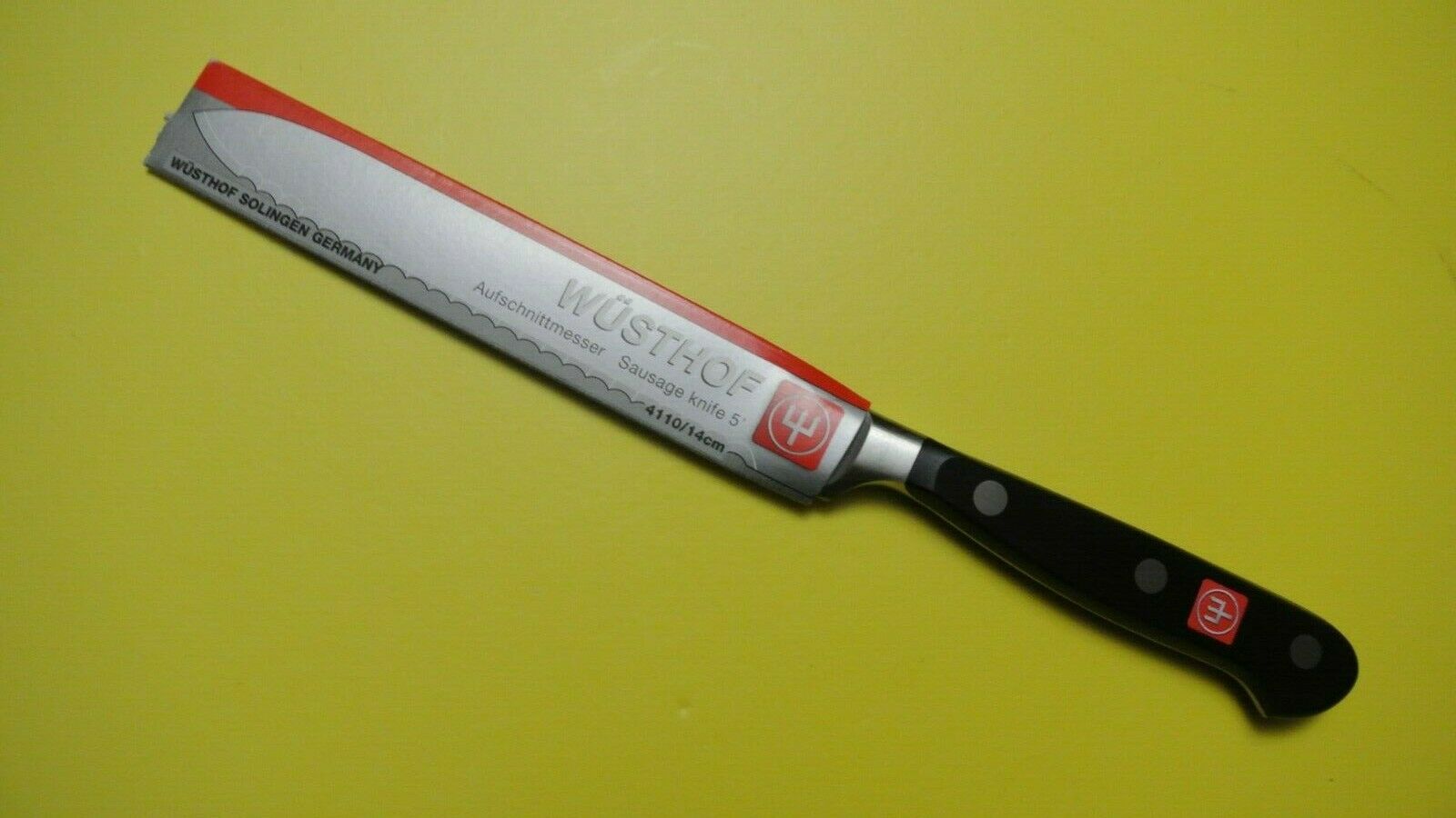 Wusthof  classic  sausage knife black color PEtec #4110/14cm 5'' - Fresh Stock Dated January 2026