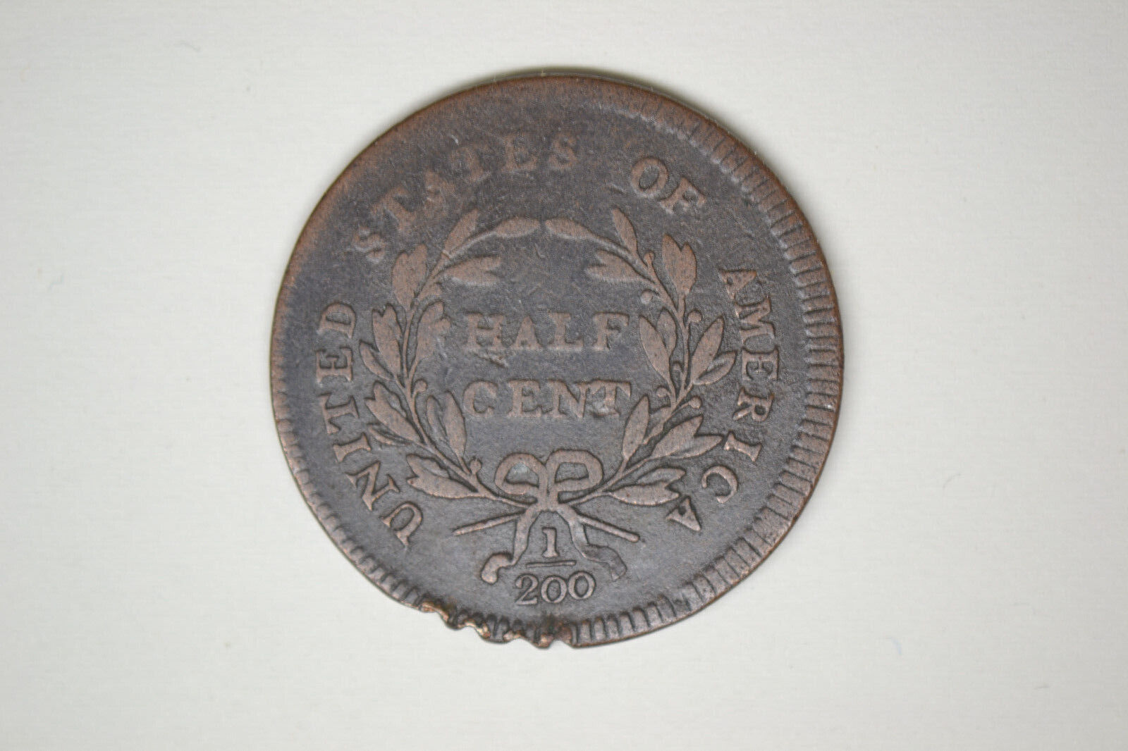 1795 Liberty Cap Half Cent- Nice VG/F with Rim Damage at 12 o'clock. - Fresh Stock Dated December 2025