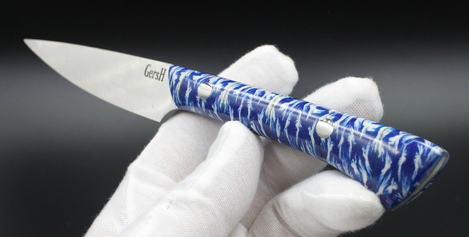 Snow Paring - USA Made Custom Knives Elmax Stainless Steel Custom Acrylic Handle - Fresh Stock Dated January 2026