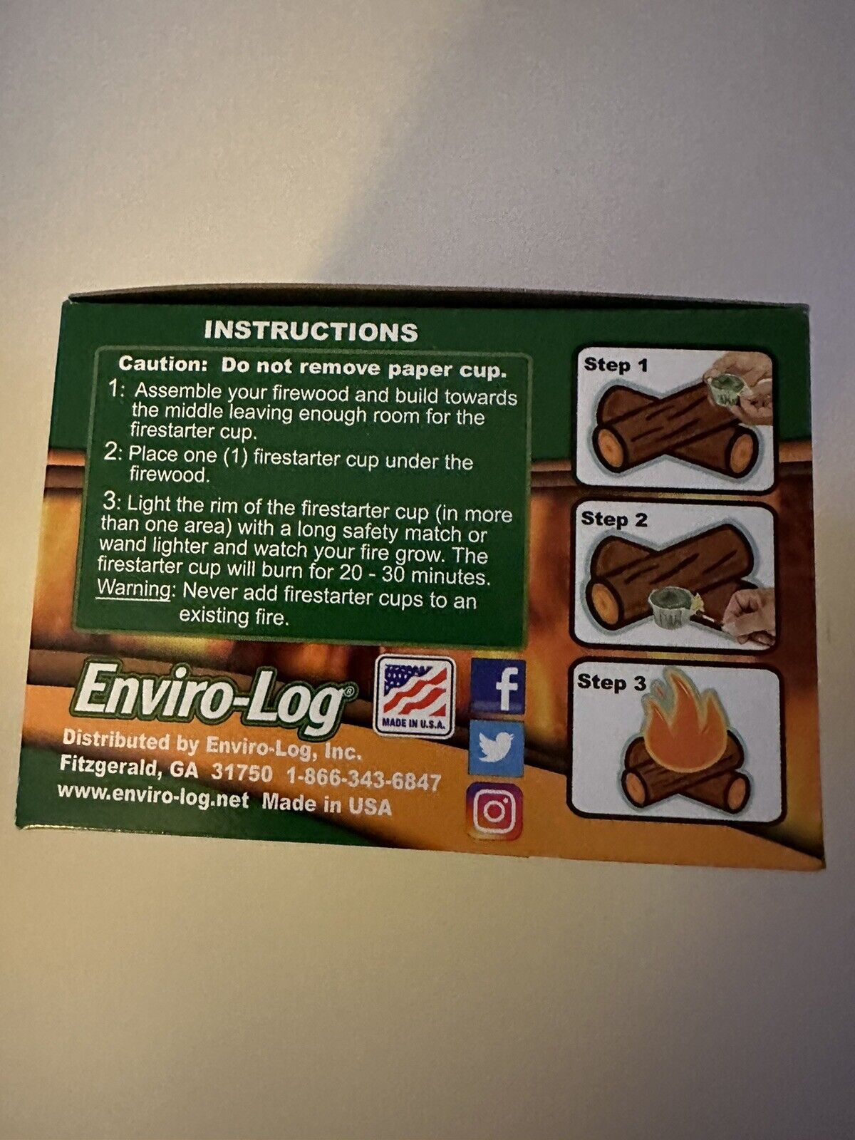 Enviro-Log Firestarter 8 Count, 10 Oz, Safe, Easy, Non-toxic - Fresh Stock Dated January 2026