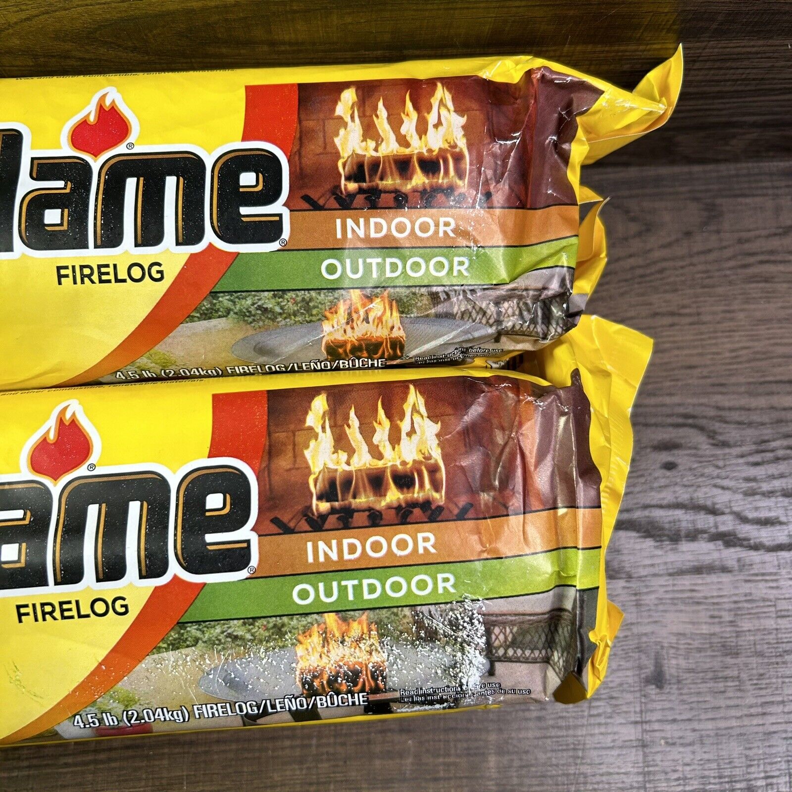Duraflame Lot of 2 Firelog 3 Hour Burn Time Indoor Outdoor 4.5 Pounds Brand New - Fresh Stock Dated January 2026