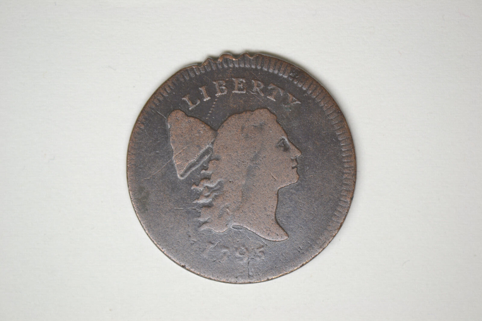 1795 Liberty Cap Half Cent- Nice VG/F with Rim Damage at 12 o'clock. - Fresh Stock Dated December 2025