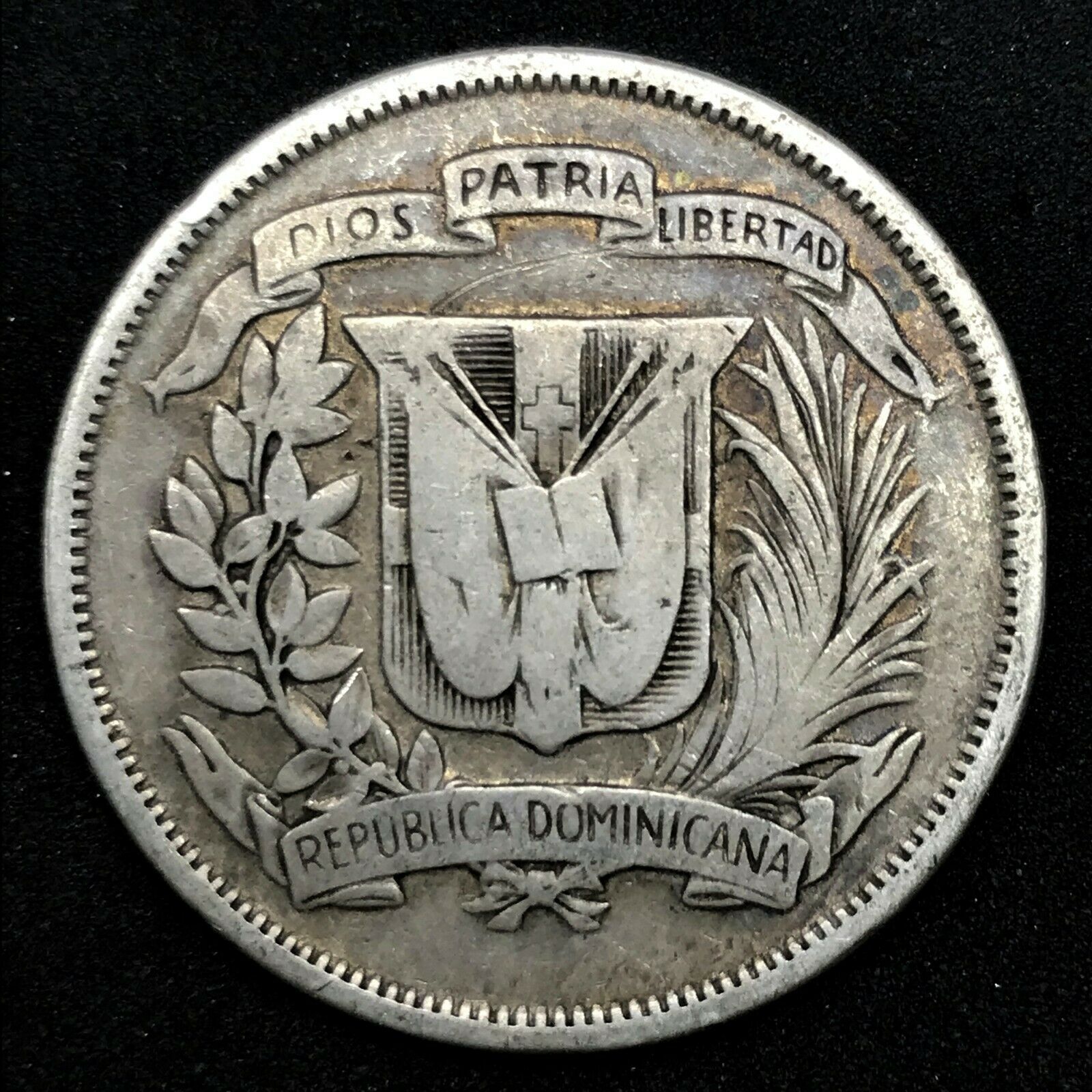 Key 1947- Dominican Republic MEDIO - 1/2 Peso 0.900 Silver Coin- Rare. Km # 21. - Fresh Stock Dated December 2025