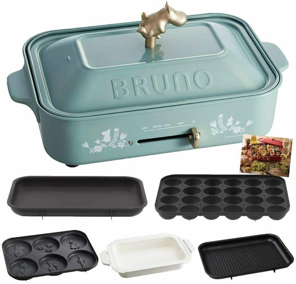 BRUNO Hot plate BOE059-BGR Moomin Compact Pot Grill Cooking Home Japan DHL NEW - Fresh Stock Dated February 2026