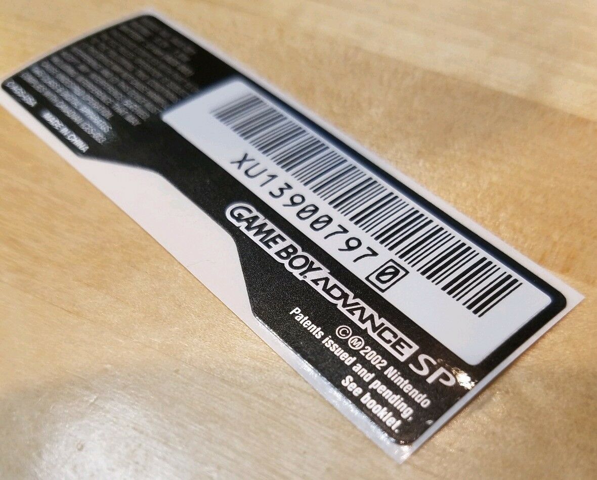 Nintendo Game Boy Advance GBA SP Model # **AGS-001** Replacement Sticker Label - Fresh Stock Dated February 2026