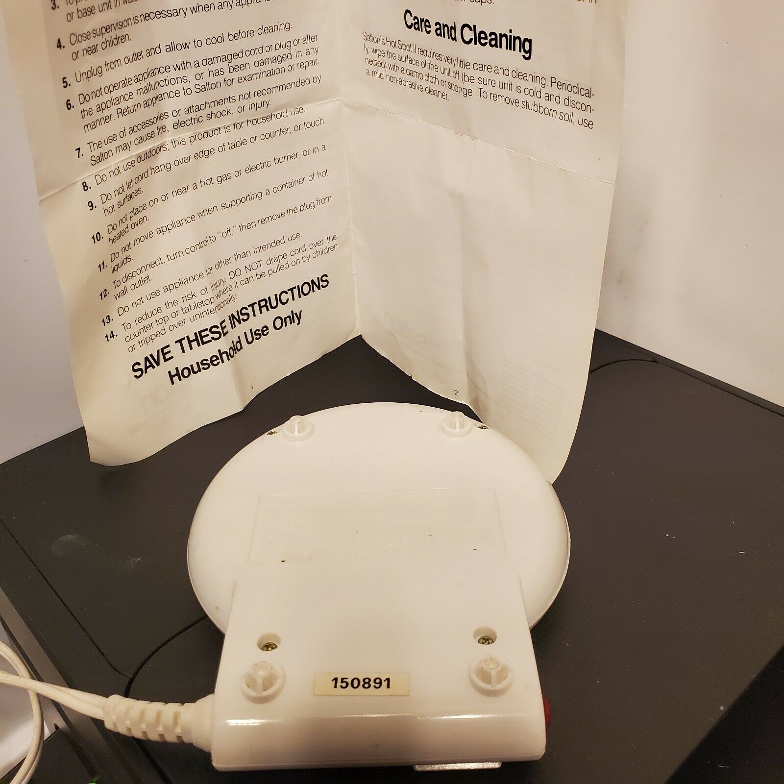 Hot Spot II Salton Model No. MW-4C Coffee Mug warmer Vintage Works - Fresh Stock Dated February 2026