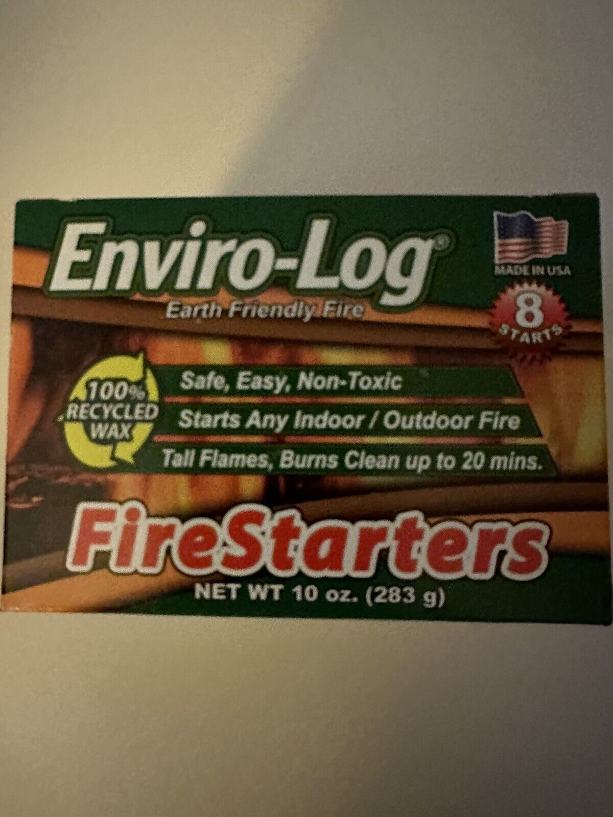 Enviro-Log Firestarter 8 Count, 10 Oz, Safe, Easy, Non-toxic - Fresh Stock Dated January 2026