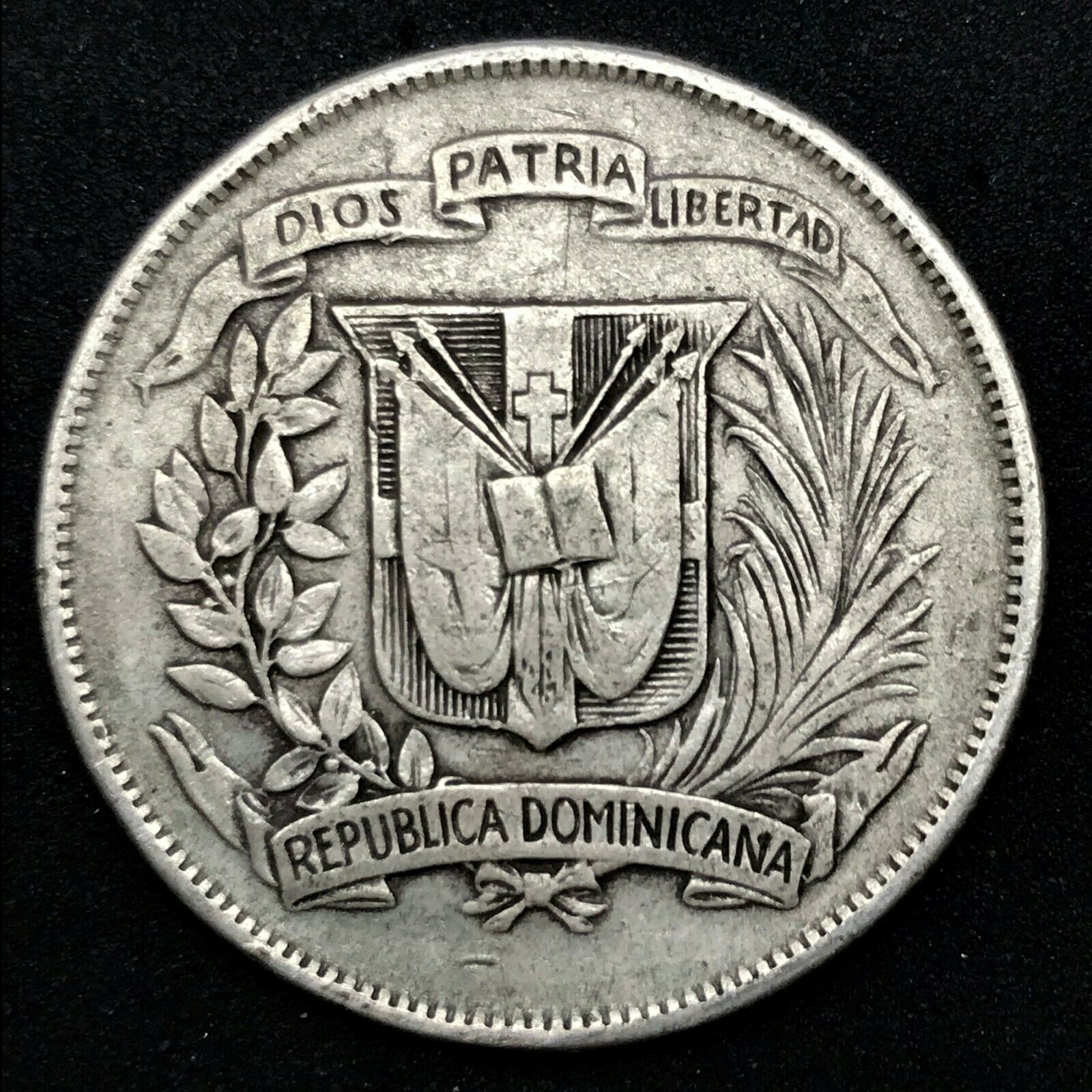 1961 Dominican Republic MEDIO - 1/2 Peso 0.900 Silver Coin KM #21 - Fresh Stock Dated December 2025