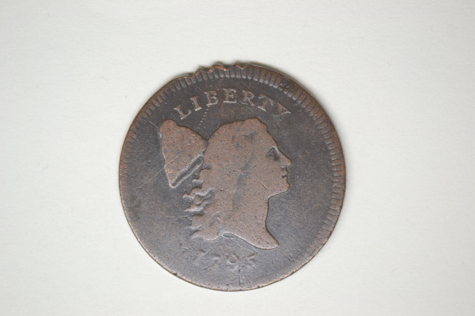 1795 Liberty Cap Half Cent- Nice VG/F with Rim Damage at 12 o'clock. - Fresh Stock Dated December 2025