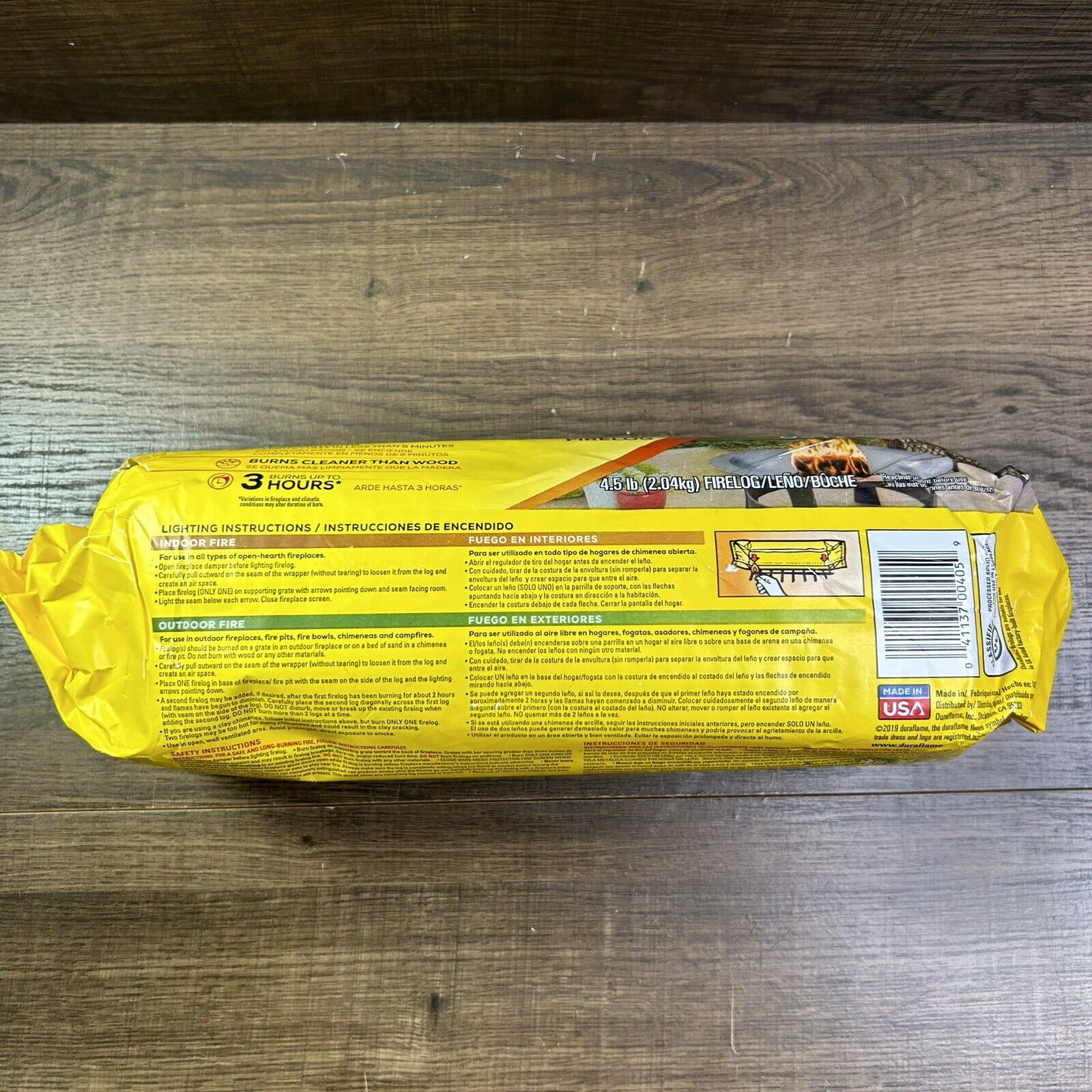 Duraflame Lot of 2 Firelog 3 Hour Burn Time Indoor Outdoor 4.5 Pounds Brand New - Fresh Stock Dated January 2026