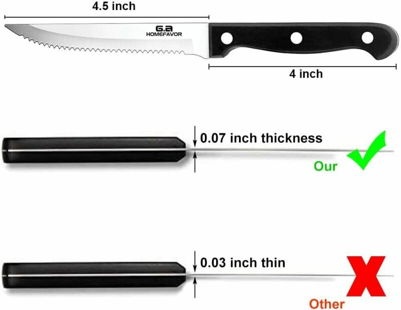 Stainless Steel Steak Knives Professional Set of 6 Sharp Chef Knife Kitchen Tool - Fresh Stock Dated January 2026
