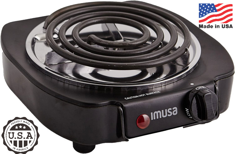 Electric Single Burner Portable 1100-Watts Hot Plate Countertop Stove Cooking Do - Fresh Stock Dated February 2026