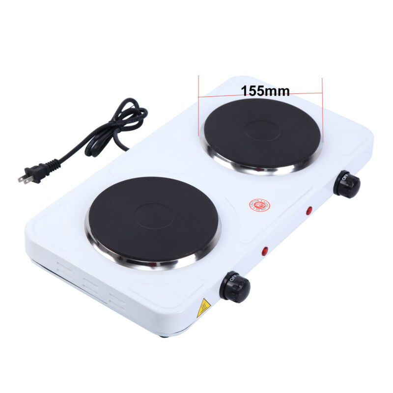 Portable Electric Double Burner 2000W Burner Hot Plate Stove Top Cook Warmer - Fresh Stock Dated February 2026