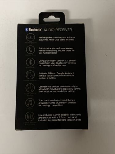 Monster Bluetooth Audio Receiver w/ Google & Siri Virtual Assistant BT 4.2 - NEW - Fresh Stock Dated December 2025