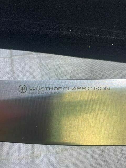 Wusthof Classic Ikon Silver Black Straight Blade Edge Chefs Knife - Fresh Stock Dated January 2026
