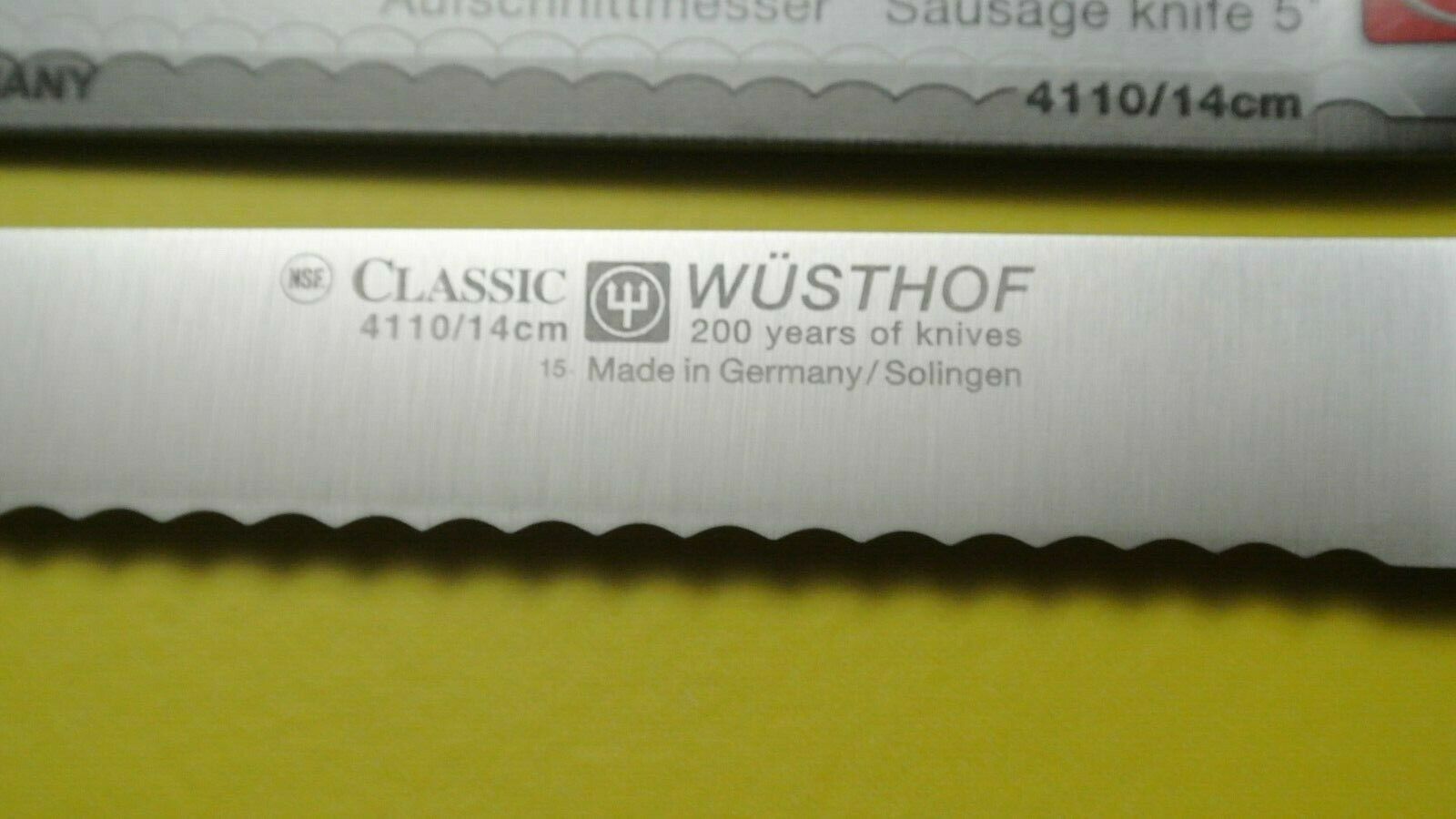 Wusthof  classic  sausage knife black color PEtec #4110/14cm 5'' - Fresh Stock Dated January 2026
