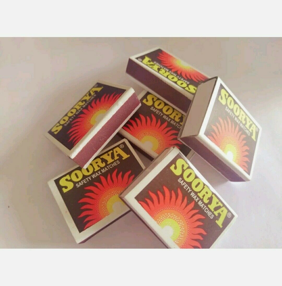 SOORYA SAFETY WAX MATCHES - EMERGENCY GEAR - 12 BOX - 540 MATCHES - Fresh Stock Dated January 2026