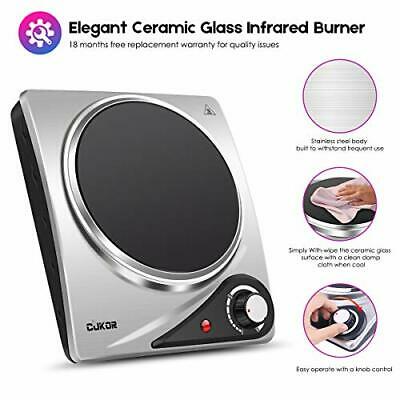 Electric Single Hot Plate,Portable Stove,1200W Infrared Single Burner for - Fresh Stock Dated January 2026