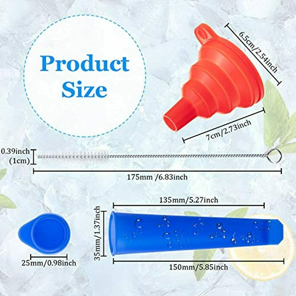 16 Pieces Silicone Ice Pop Molds With Lid Popsicle Colorful Freeze DIY Push And - Fresh Stock Dated February 2026