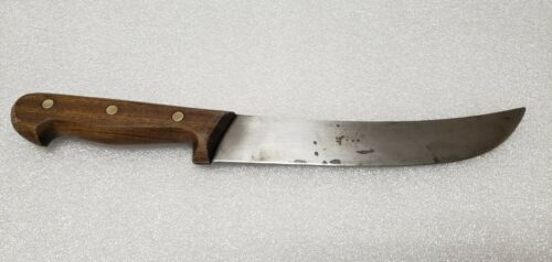 VINTAGE F. DICK BUTCHER KNIFE GERMANY WOOD HANDLE CLEAN BLADE NICE CHEF KITCHEN - Fresh Stock Dated January 2026