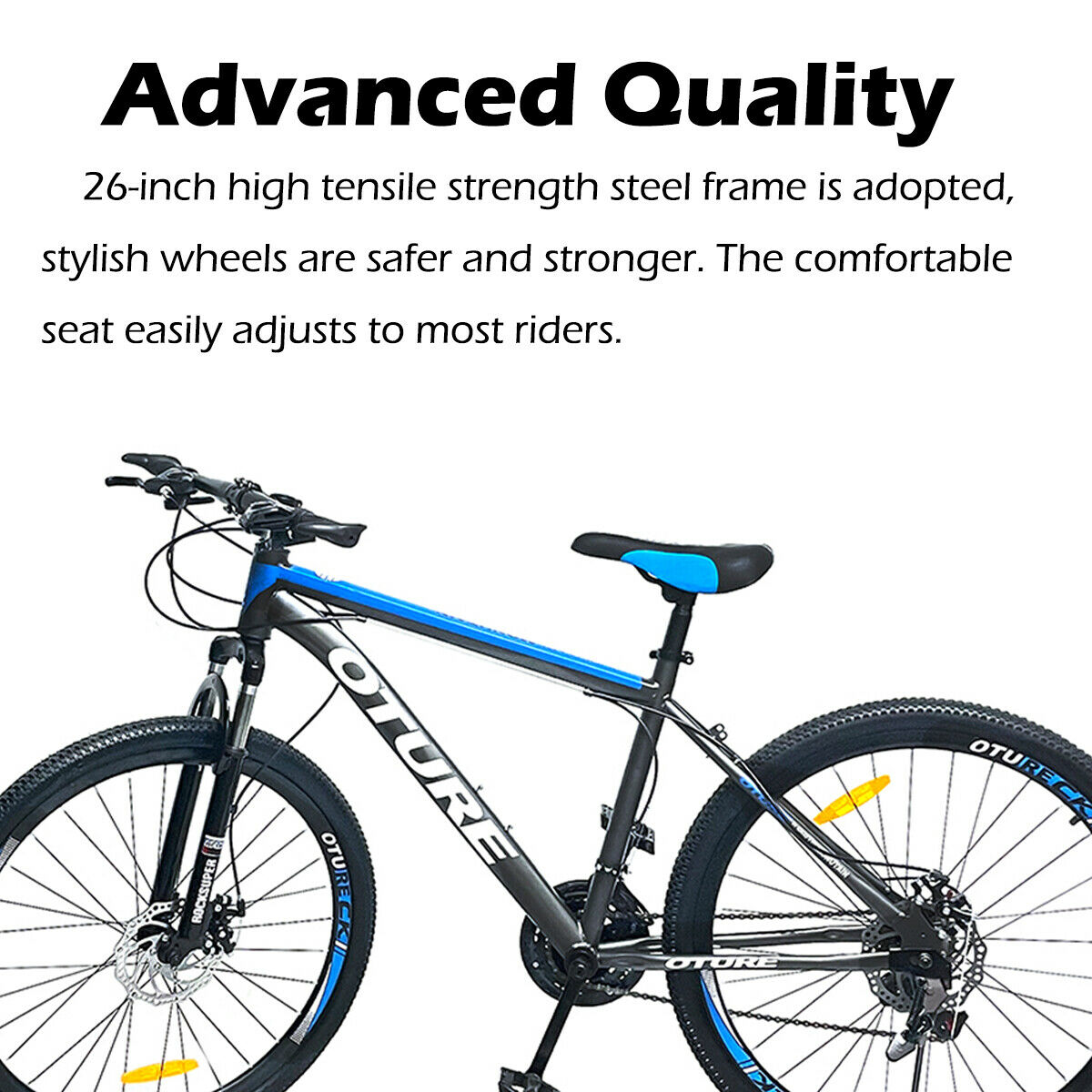 OTURE 26'' Mountain Bike Front Suspension Dual Brakes Adult Youth MTB Bicycle US - Fresh Stock Dated January 2026