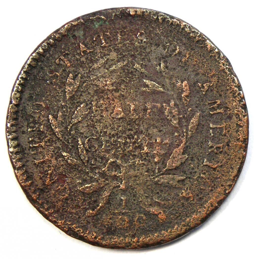 1794 Liberty Cap Flowing Hair Half Cent 1/2C Coin - VG / Fine Detail (Corrosion) - Fresh Stock Dated December 2025