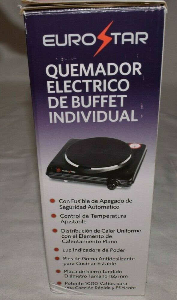 Eurostar Single Burner With Cast-Iron Flat Plate Hot ES111BK - Fresh Stock Dated February 2026