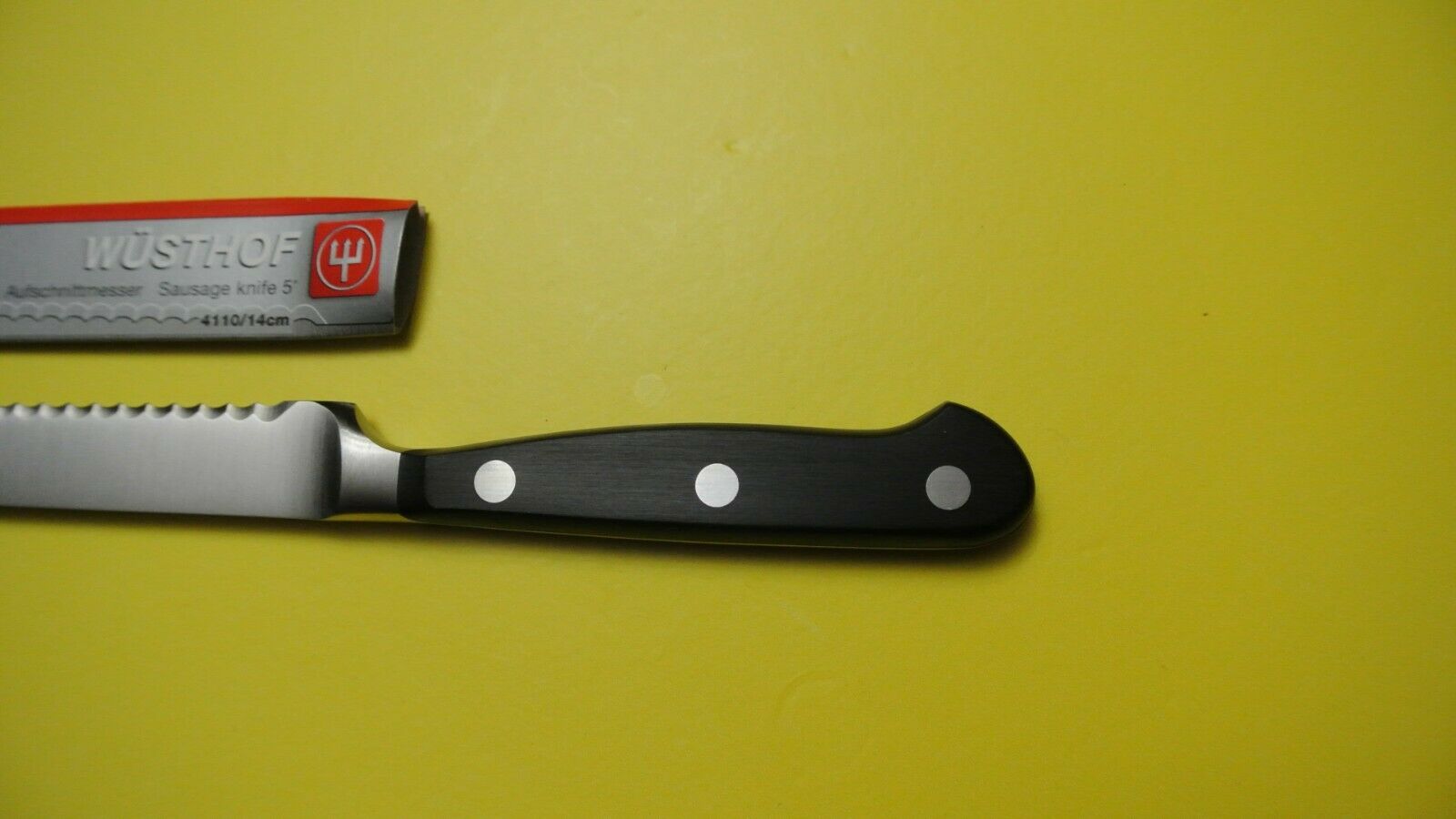 Wusthof  classic  sausage knife black color PEtec #4110/14cm 5'' - Fresh Stock Dated January 2026