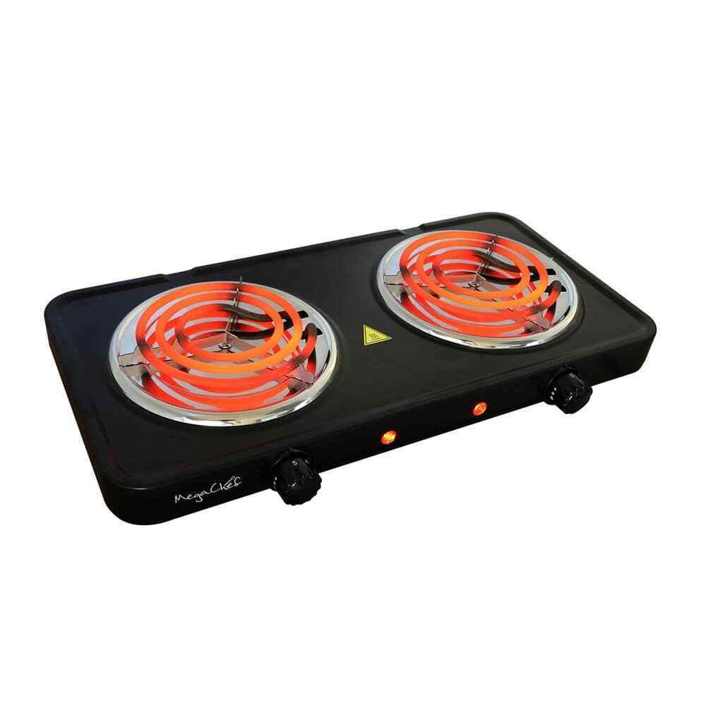 Portable 2-burner 5.5 In. Matte Black Hot Plate With Temperature Control | Bu - Fresh Stock Dated February 2026