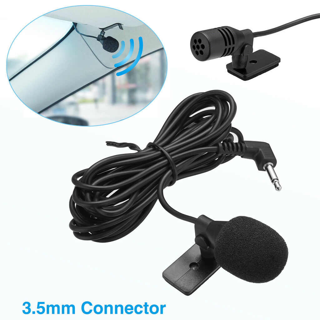 3.5mm Microphone Car Stereo GPS Bluetooth Enabled Audio DVD External Mic 10ft US - Fresh Stock Dated December 2025
