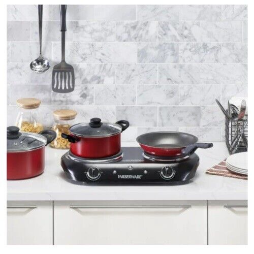 1800W Farberware Royalty, Double Burner Electric Cooktop NEW, Safety Cooking - Fresh Stock Dated February 2026