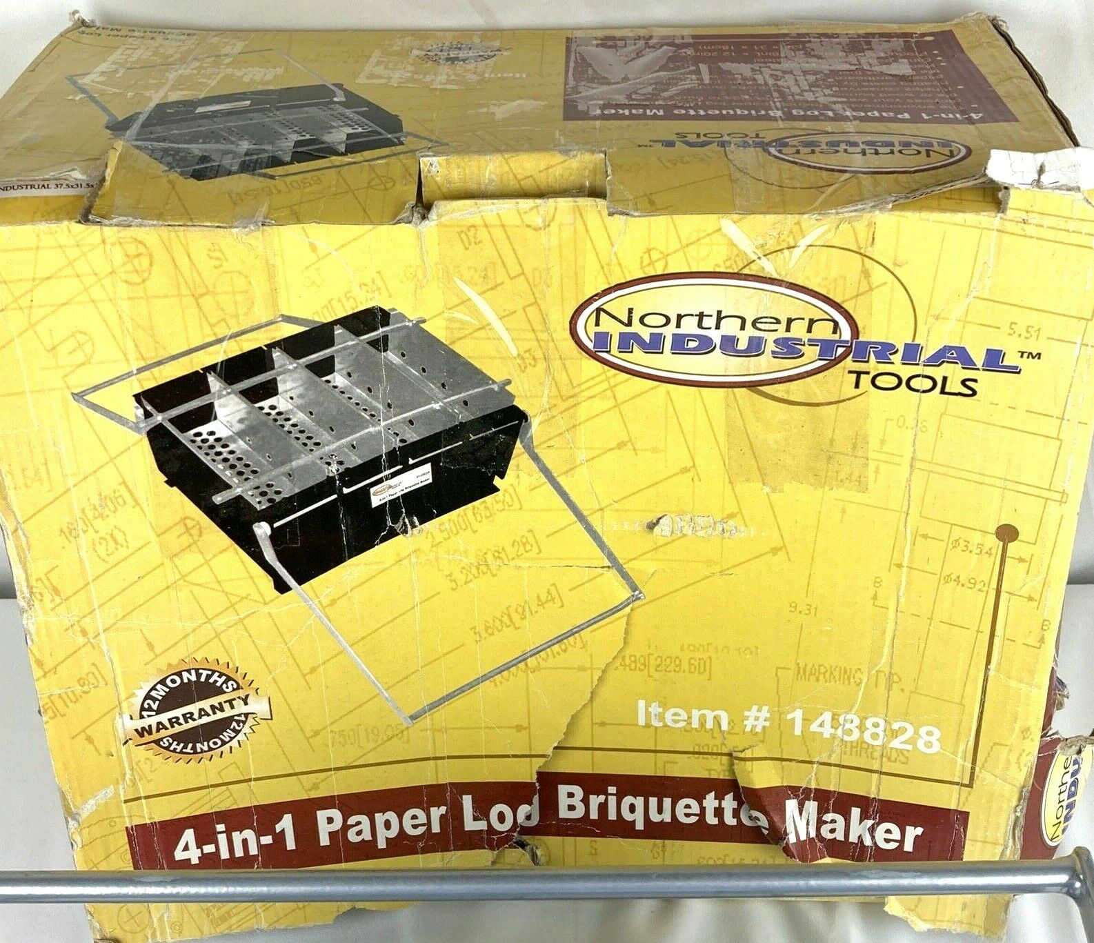 Northern Industrial Tools Paper Log Briquette Maker #148828 4-in-1 Eco-Smart - Fresh Stock Dated December 2025