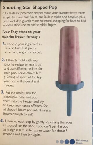 TOVOLO Blue Star Shaped Popsicle Ice Pop Frozen Treat Molds Set of 6 New Sealed - Fresh Stock Dated February 2026