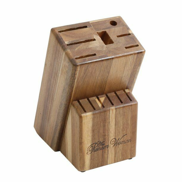 The Pioneer Woman Frontier 14-Piece Cutlery Set with Wood Block, Black - Fresh Stock Dated January 2026