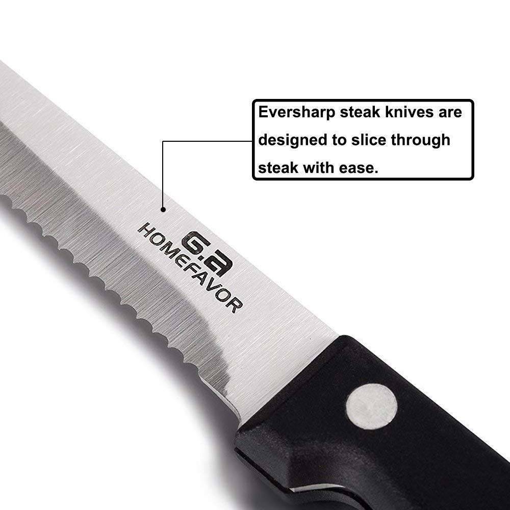 Stainless Steel Steak Knives Professional Set of 6 Sharp Chef Knife Kitchen Tool - Fresh Stock Dated January 2026