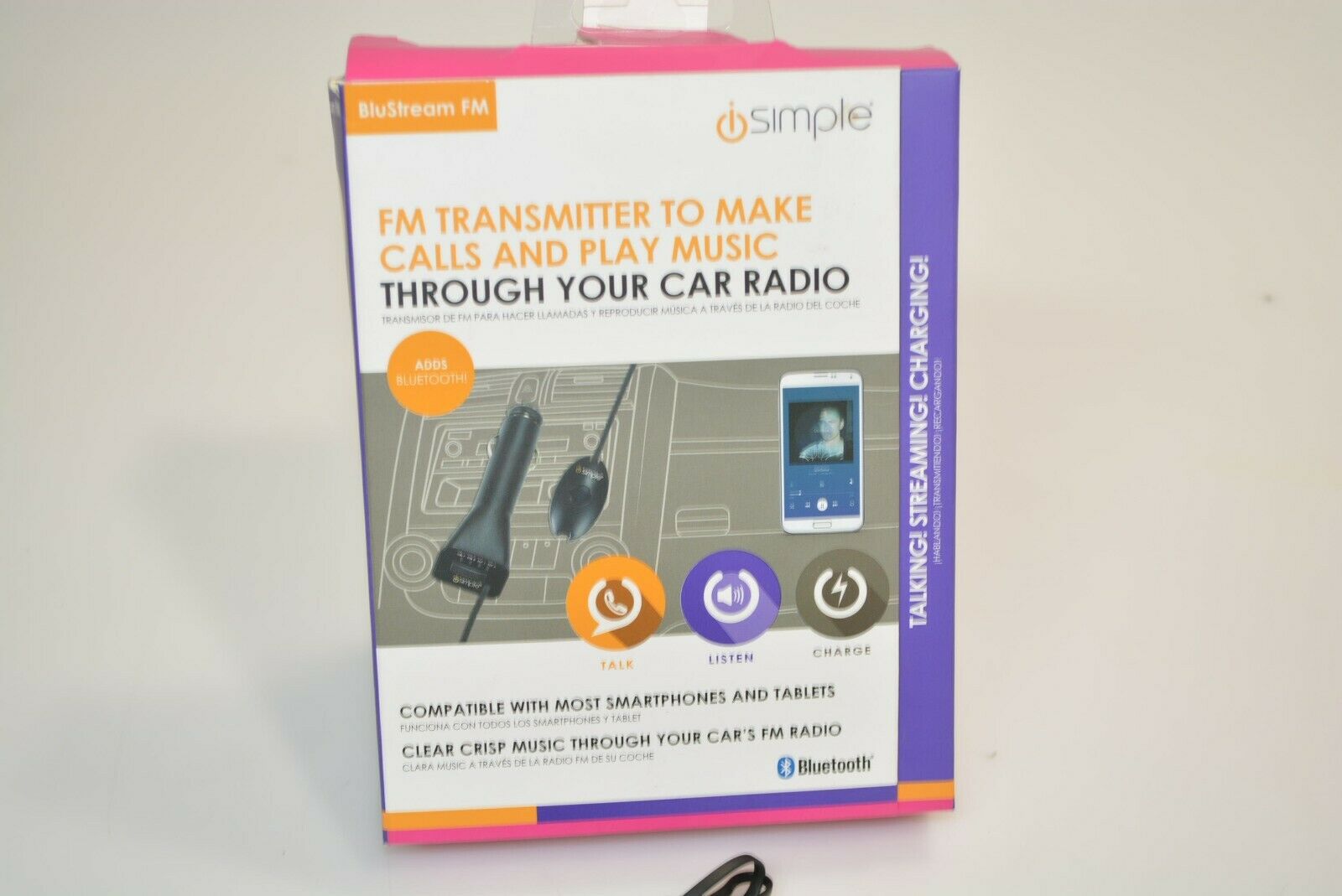 NEW iSimple Bluetooth Car Wireless BluStream FM Transmitter ISBT43 - Fresh Stock Dated December 2025