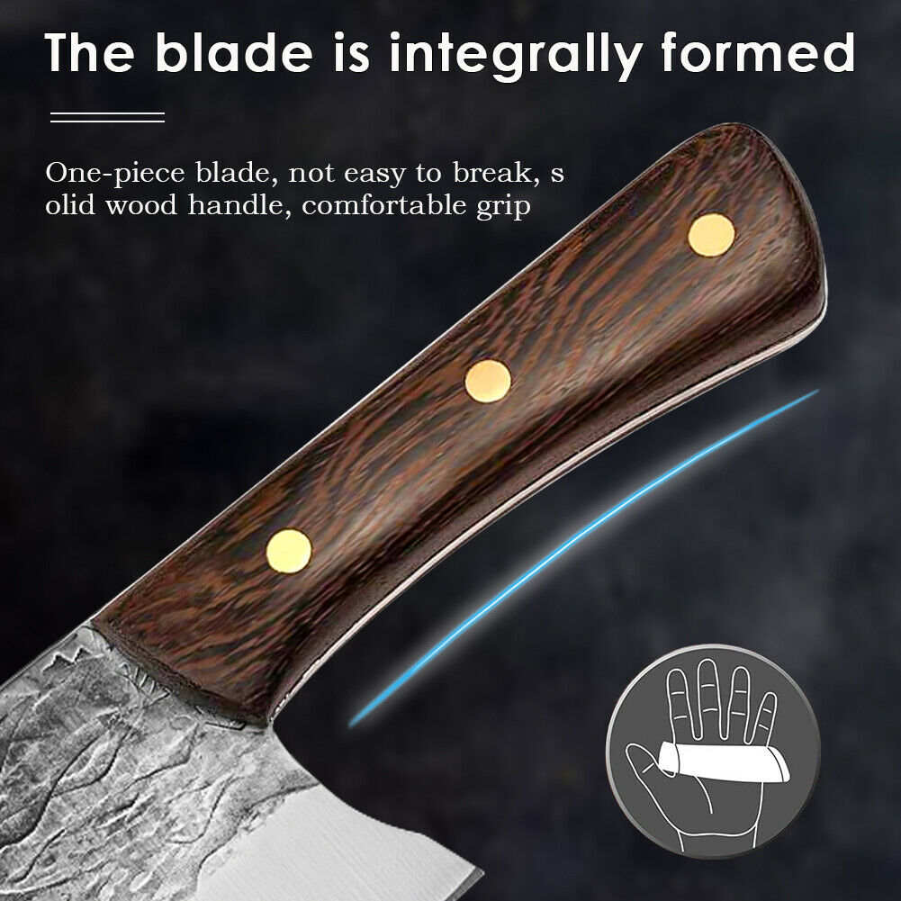 Handmade Forged Kitchen Knife Butcher Meat Cleaver Chef Knife High Carbon Steel - Fresh Stock Dated January 2026