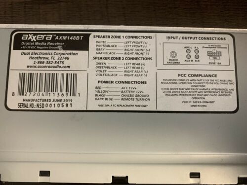AXXERA AXM148BT Digital Media Receiver Bluetooth - Fresh Stock Dated January 2026
