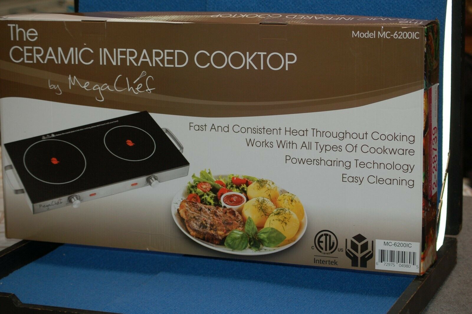 MegaChef Ceramic Infrared Cooktop Double Burner - Fresh Stock Dated February 2026