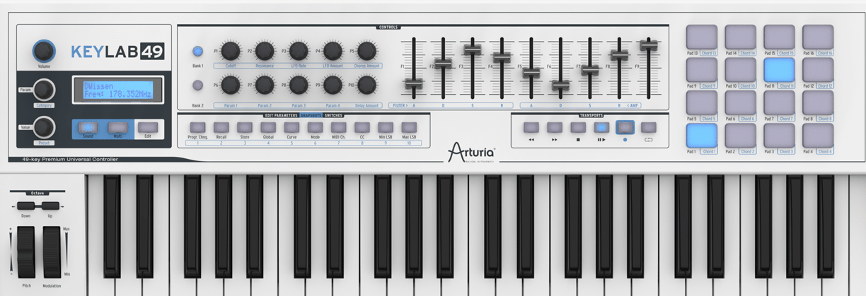 Arturia KeyLab 49 MIDI Controller Keyboard 49 Keys White - Fresh Stock Dated December 2025