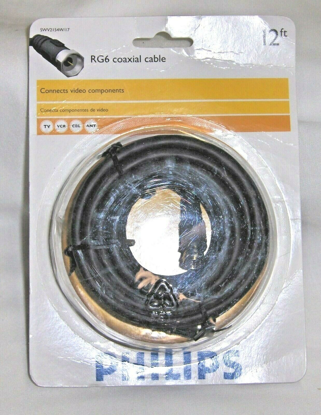 Coaxial RG6 Digital Video Cable HD TV Satellite Antenna Wire Black 12' ft New - Fresh Stock Dated December 2025