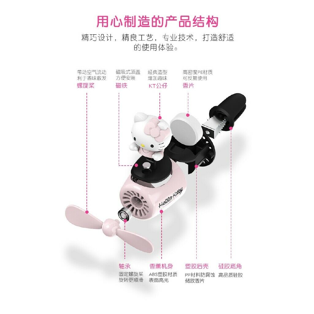 Genuine Kitty Car Fragrance Cartoon Cute Creative Girl Car Outlet Perfume - Fresh Stock Dated December 2025