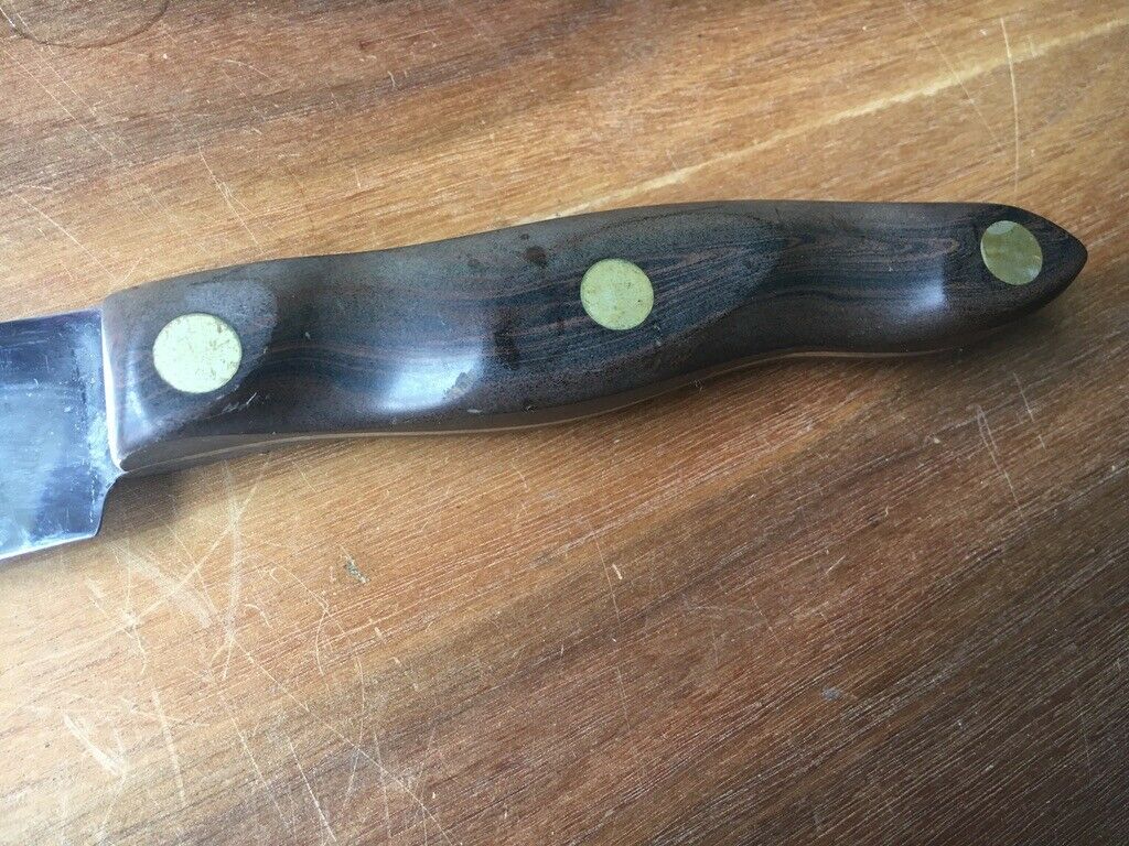 CUTCO NO. 22 Butcher Knife BROWN WOOD HANDLE MADE IN USA EX++ - Fresh Stock Dated January 2026