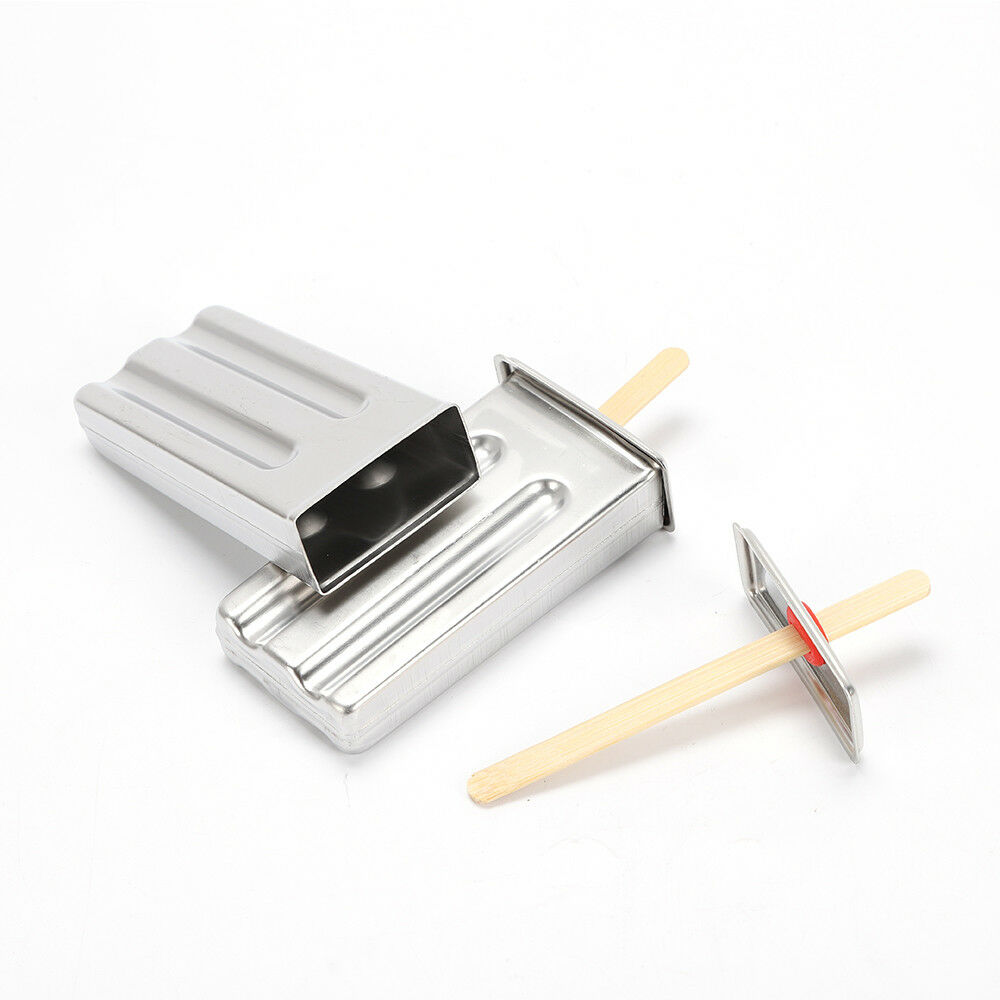 10Pcs Stainless Steel Flat Double Slot Ice Cream Popsicle Lolly Mould Ice Tray - Fresh Stock Dated February 2026