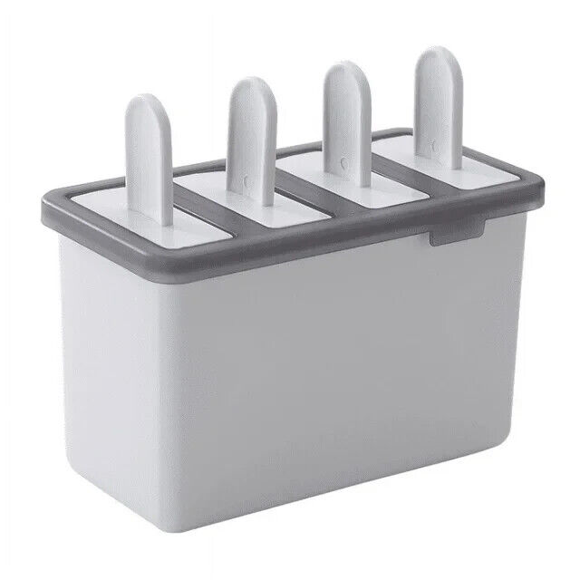 4-Cell Silicone Popsicle Maker DIY Ice Pop Mold Frozen Fruit Cream Tray BPA-Free - Fresh Stock Dated February 2026