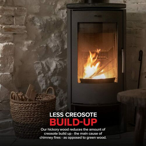 Stock Your Home Kiln Dried Wood Cooking Logs - Hickory - 20 Lbs - Fresh Stock Dated December 2025