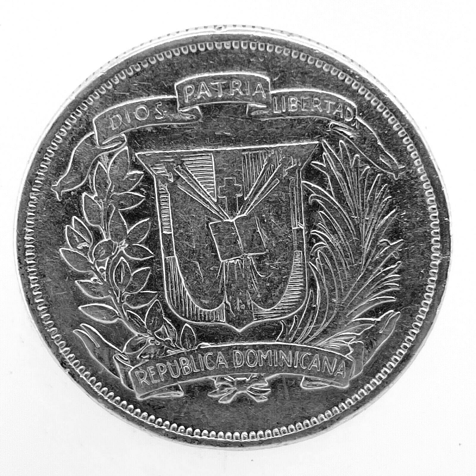 1947- Dominican Republic MEDIO - 1/2 Peso 0.900 Silver Coin- Rare. Km # 21. C#2 - Fresh Stock Dated December 2025