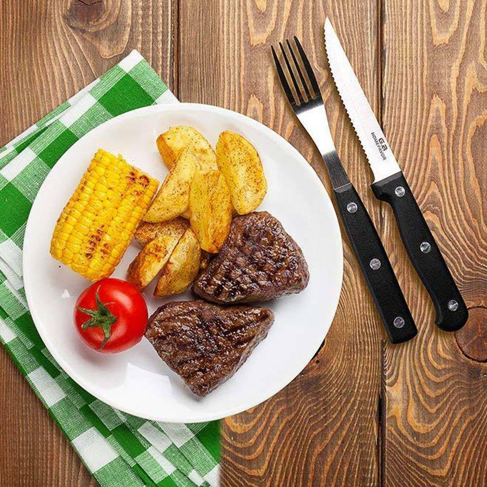 Stainless Steel Steak Knives Professional Set of 6 Sharp Chef Knife Kitchen Tool - Fresh Stock Dated January 2026