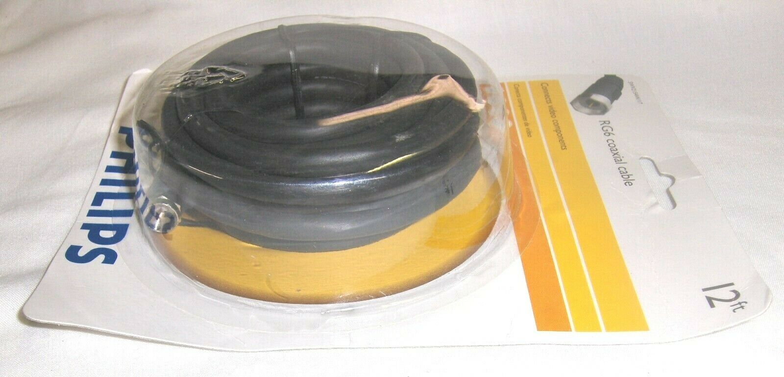 Coaxial RG6 Digital Video Cable HD TV Satellite Antenna Wire Black 12' ft New - Fresh Stock Dated December 2025