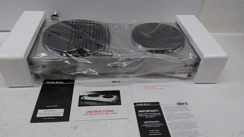 Deni Stainless Steel Indoor Counter top Double Burner 1800 Watts. - Fresh Stock Dated February 2026